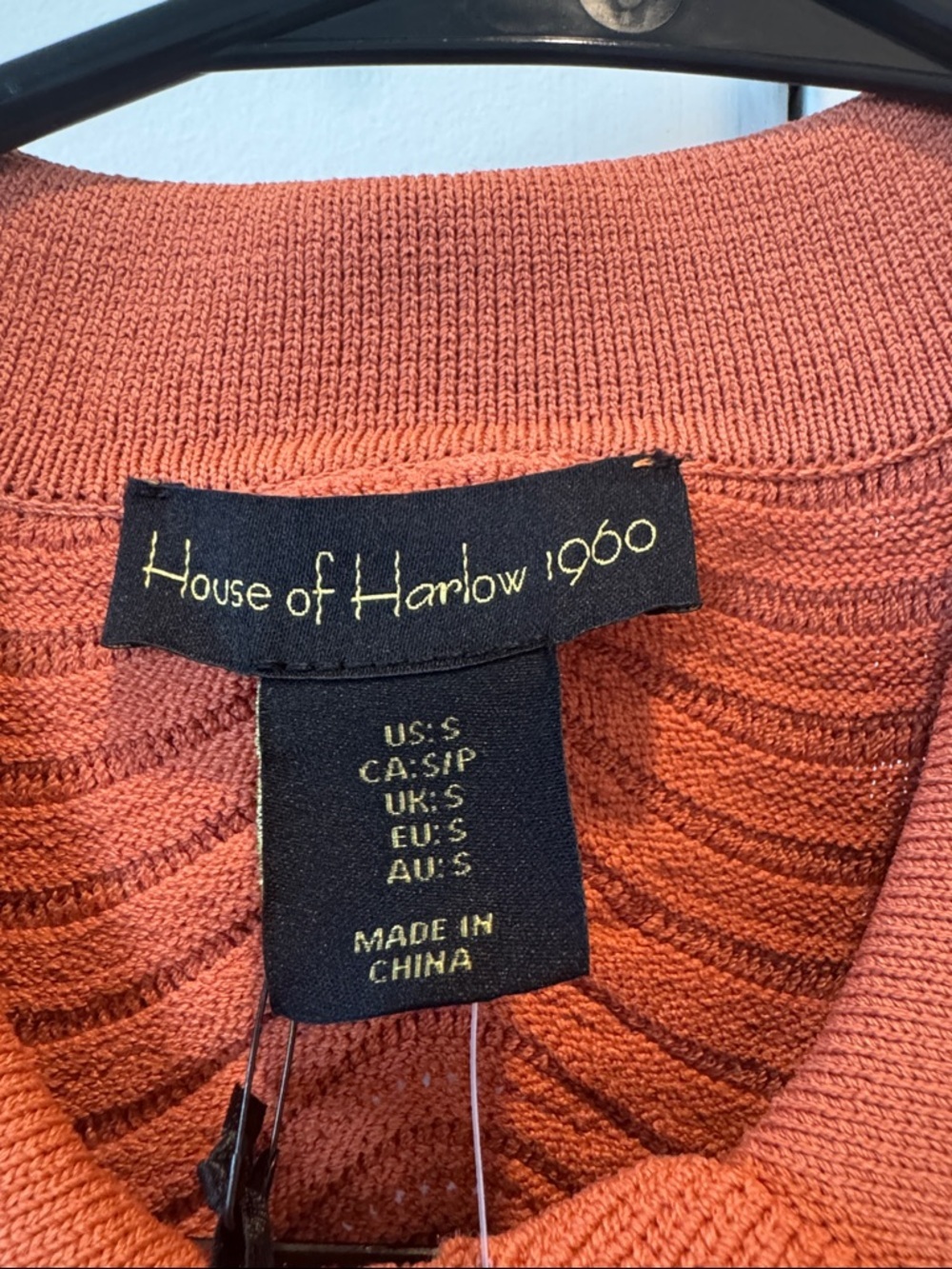House of Harlow 1960 Rust Knit Sleeveless Cardigan with Ruffle Trim - Picture 2 of 5